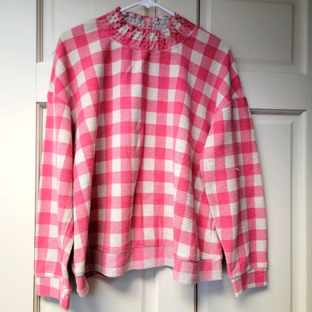 Eva Franco pink gingham sweatshirt
